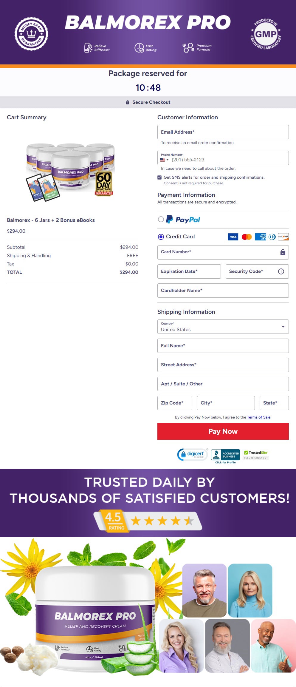 Balmorex Pro secure order page